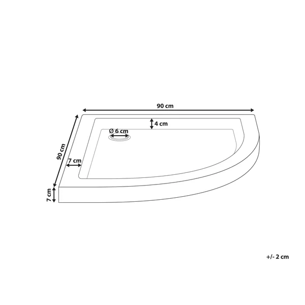 Bac de douche ALISO 90 x 90 x 7 cm Blanc