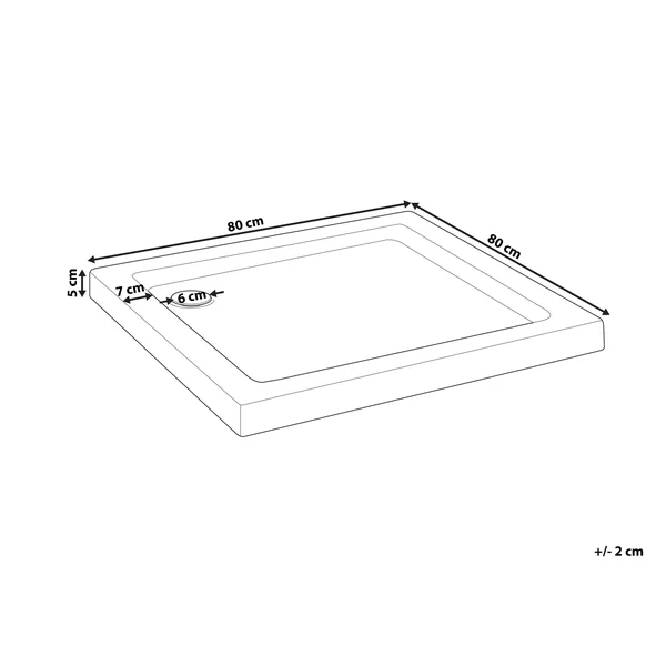 Bac de douche AMPAY 80 x 80 x 5 cm Blanc