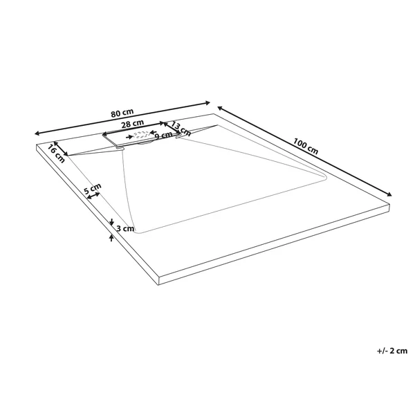 Bac de douche AZZURRO 80 x 100 x 3 cm Noir
