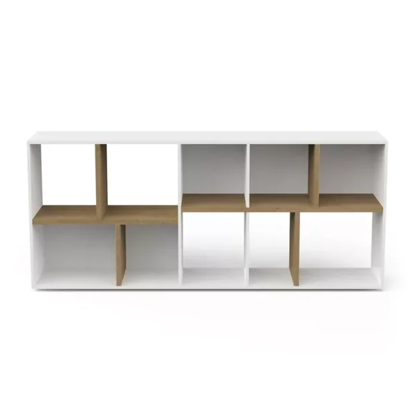 Bibliothèque 10 niches décor chêne et blanc mat L182,2 cm - ACCESS