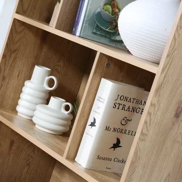 Bibliothèque 6 Cases et 2 Portes en Rotin Naturel H175cm - JAYA