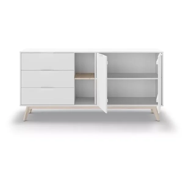 Buffet 2 Portes, 2 Niches et 3 Tiroirs L165 cm - Campus