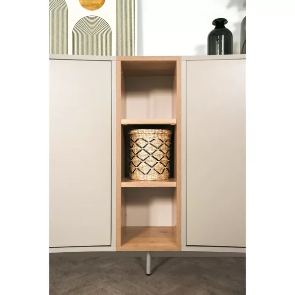 Buffet 2 portes décor sable et chêne L135 cm MYR
