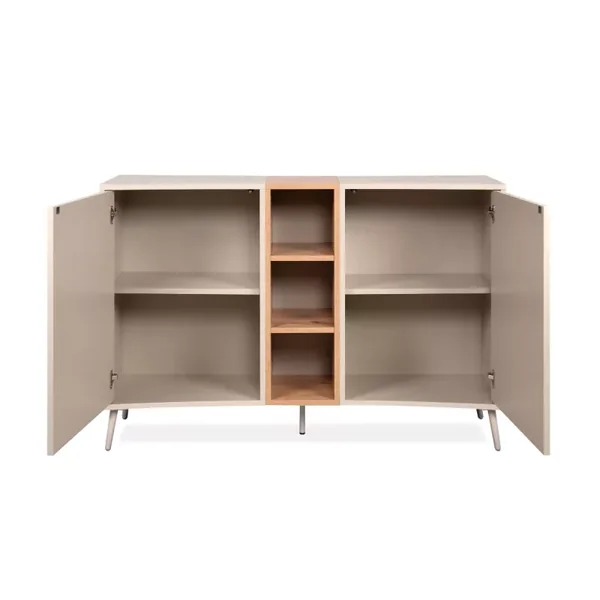 Buffet 2 portes décor sable et chêne L135 cm MYR