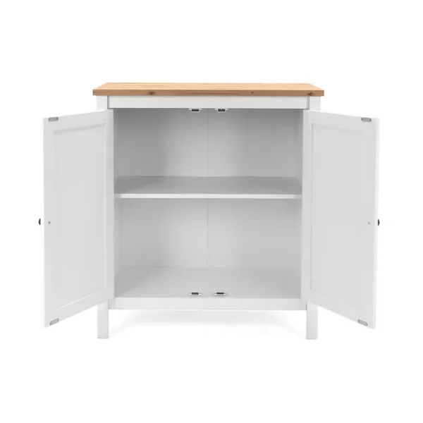 Buffet 2 portes L80 cm - Décor Blanc - BERGEN