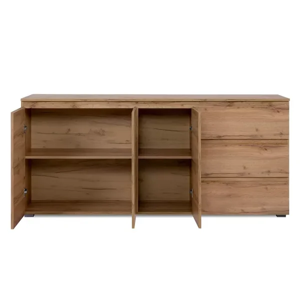Buffet 3 portes 3 tiroirs et 2 étagères - L178,5 x H80 cm