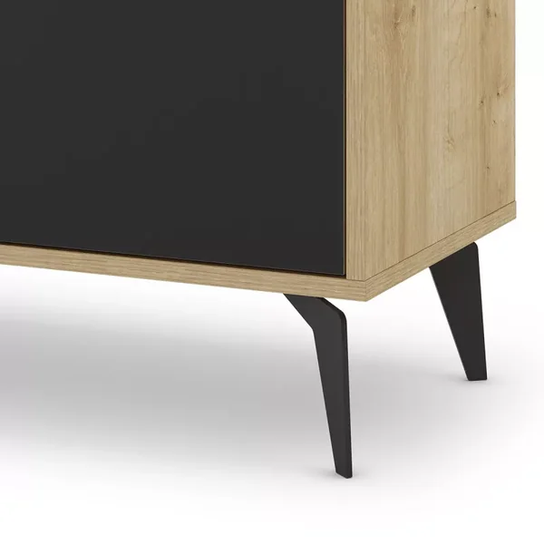 Buffet 3 portes avec pieds en métal L140 cm - FLORA