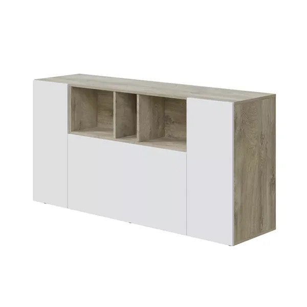 Buffet 3 Portes dont 1 battante et 3 Niches Tamiko - L150 cm