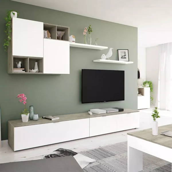 Buffet 3 Portes dont 1 battante et 3 Niches Tamiko - L150 cm
