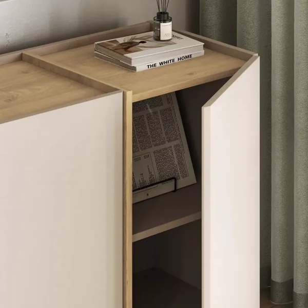 Buffet 4 portes décor cachemire et chêne L180 cm ONYX