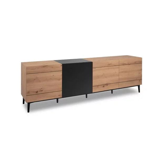Buffet Bas 4 Portes décor Bois clair L200 cm - Nola
