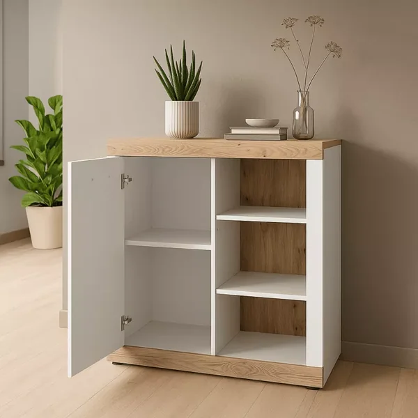 Buffet haut 1 porte et 3 niches H104 cm - LAREDO