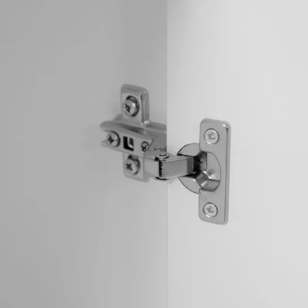 Buffet haut 2 portes 1 tiroir décor blanc et chêne H155 cm KLINT
