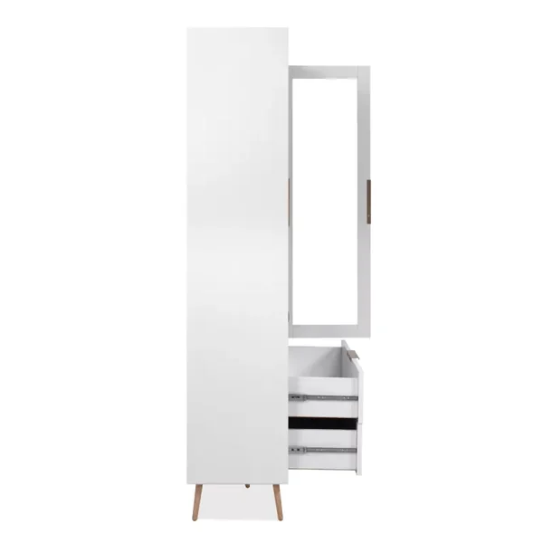 Buffet haut 2 portes vitrées, 2 tiroirs, 6 étagères à l'intérieur L90cm - ARONA