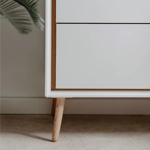 Buffet haut 2 portes vitrées, 2 tiroirs, 6 étagères à l'intérieur L90cm - ARONA