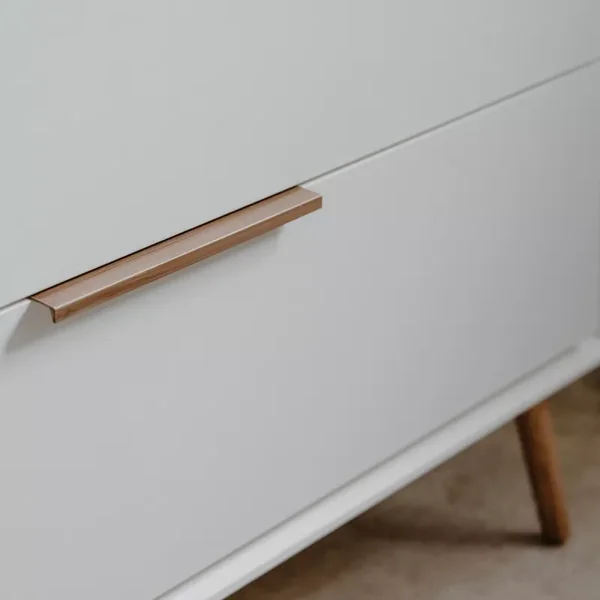 Buffet haut 2 portes vitrées, 2 tiroirs, 6 étagères à l'intérieur L90cm - ARONA