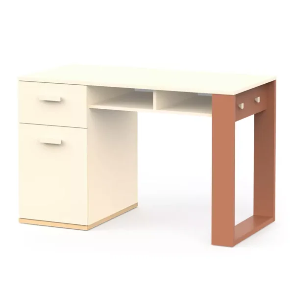 Bureau 1 Porte 1 Tiroir et 2 Niches L120 cm - CAMILLIA