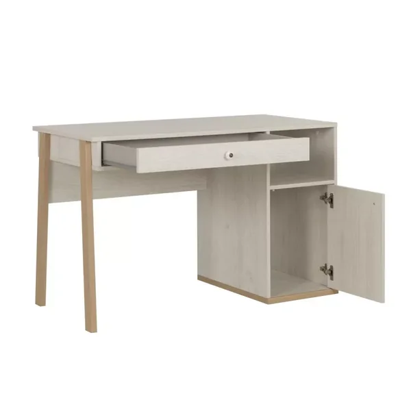 Bureau Alika avec niche, une porte et un tiroir - Fabrication Française