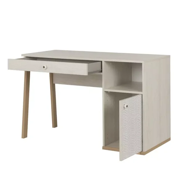 Bureau Alika avec niche, une porte et un tiroir - Fabrication Française