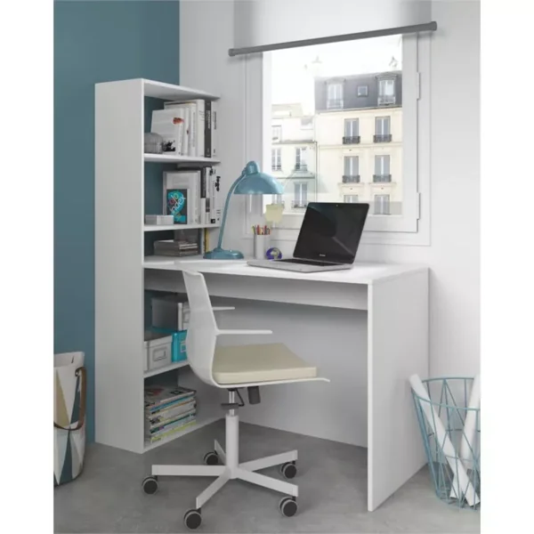 Bureau réversible avec étagère de rangement - L120 cm