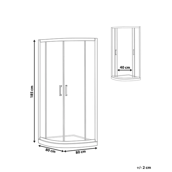 Cabine de douche JUKATAN 80 x 80 x 185 cm Argenté