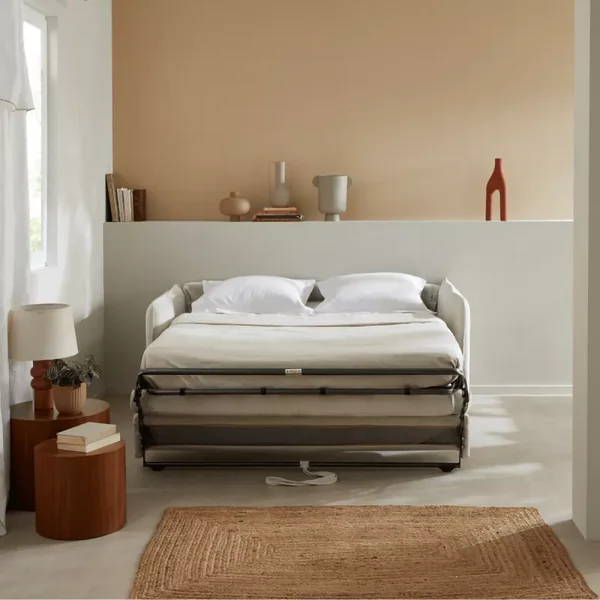 Canapé 3 places convertible avec ouverture express en tissu L185 cm - MIRA