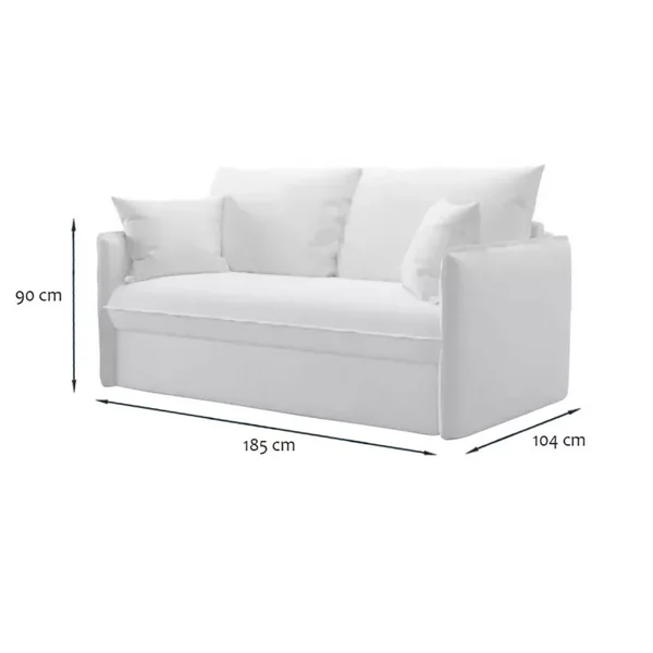 Canapé 3 places convertible avec ouverture express en tissu L185 cm - MIRA