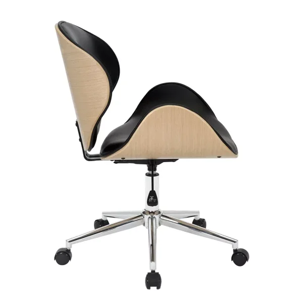 Chaise de bureau décor bois noyer clair H84 cm - HERCULE