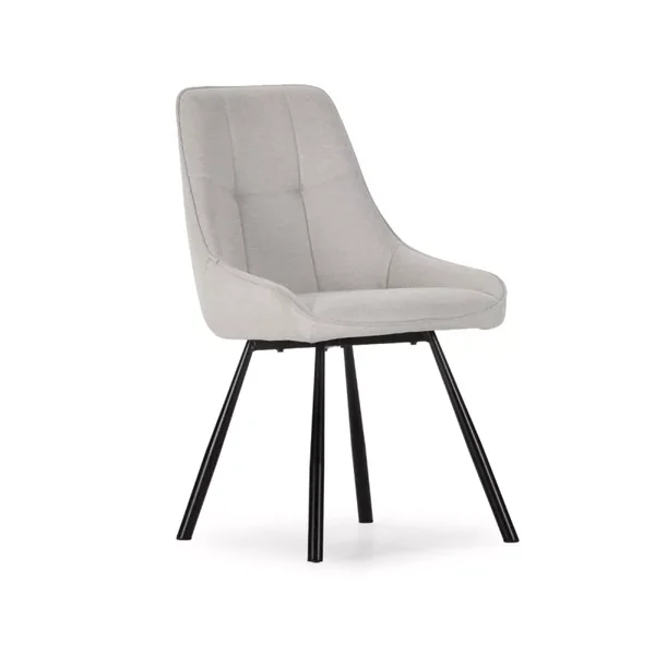 Chaises en lot de 4 en tissu avec pieds en metal H85 cm - NORY