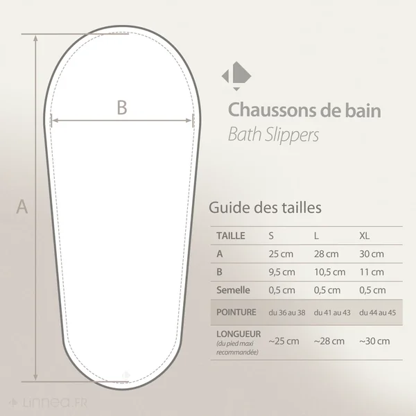 Chaussons de bain PURE Noir taille Extra Large (XL) du 44 au 45