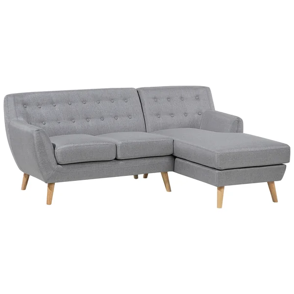 Corner Sofa 3 Seater MOTALA Fabric Light Grey Left Hand