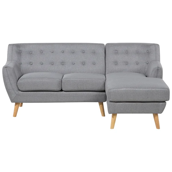 Corner Sofa 3 Seater MOTALA Fabric Light Grey Left Hand