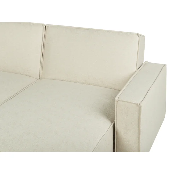 Corner Sofa Bed 3 Seater ROMEDAL Fabric Beige Left Hand