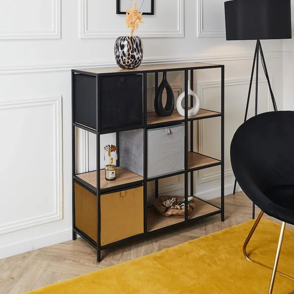 Cube de rangement décoratif 27 L VITALY 30x30x30 cm jaune foncé