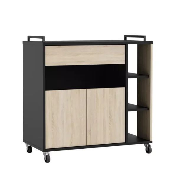 Desserte 2 portes, 4 niches et 1 tablette H79 cm - INDUS