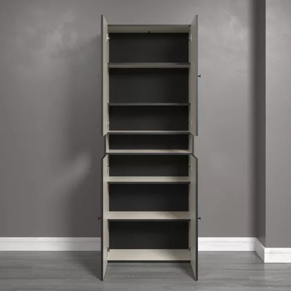 Double colonne de salle de bain rainurée 4 portes et 1 niche L70 cm -PUREBLISS