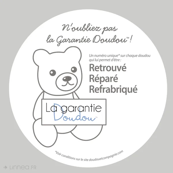 Doudou histoire 25 cm polyester collection LES PETITS FUTÉS ours bleu