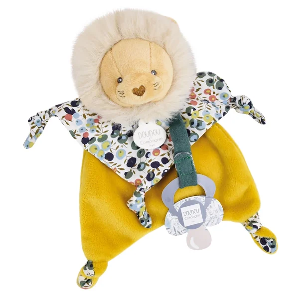 Doudou sucette 20 cm polyester BOH'AIME lion jaune multicolore