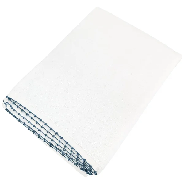 Drap de bain 100x150 cm pur coton collection ORLA avec picueta bleu