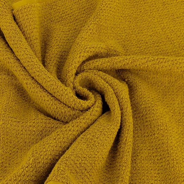 Drap de bain 100x150 cm pur coton INTENSE à bordures blanches couleur jaune