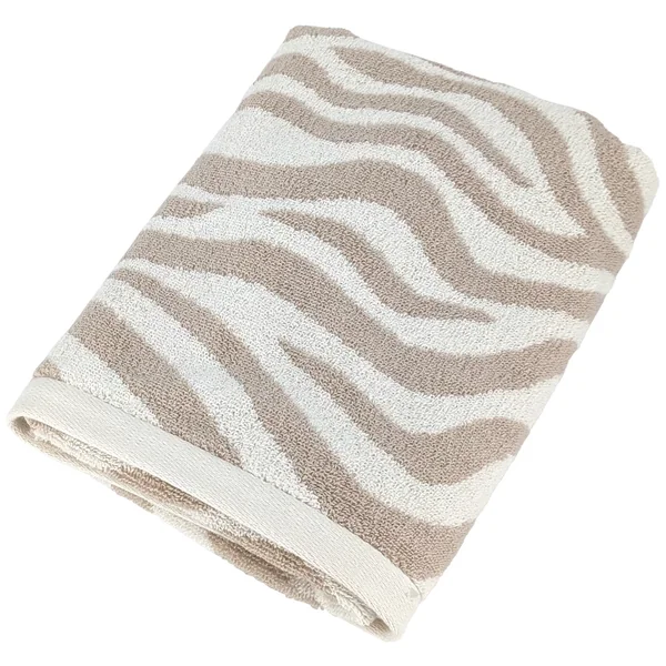 Drap de bain 100x150 cm ZEBRA SOFT pur coton motif zèbre beige