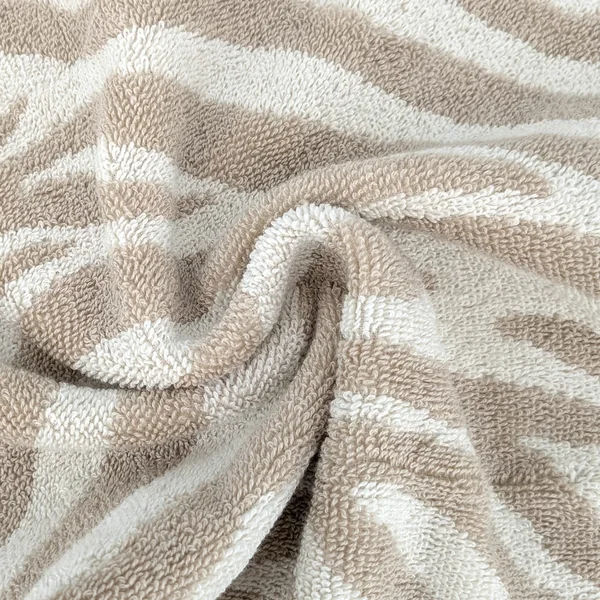 Drap de bain 100x150 cm ZEBRA SOFT pur coton motif zèbre beige