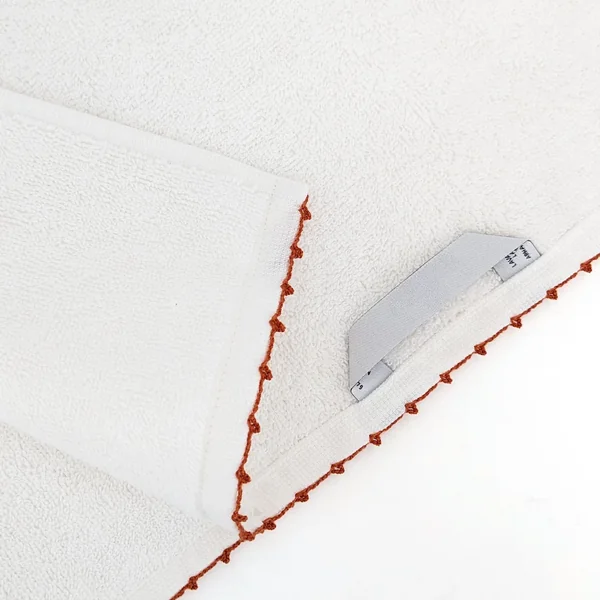 Drap de douche 70x140 cm pur coton collection ORLA avec picueta orange