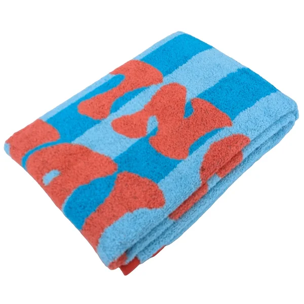 Drap de plage 75x150 cm pur coton collection GOOD VIBES bleu