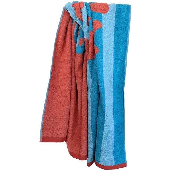 Drap de plage 75x150 cm pur coton collection GOOD VIBES bleu