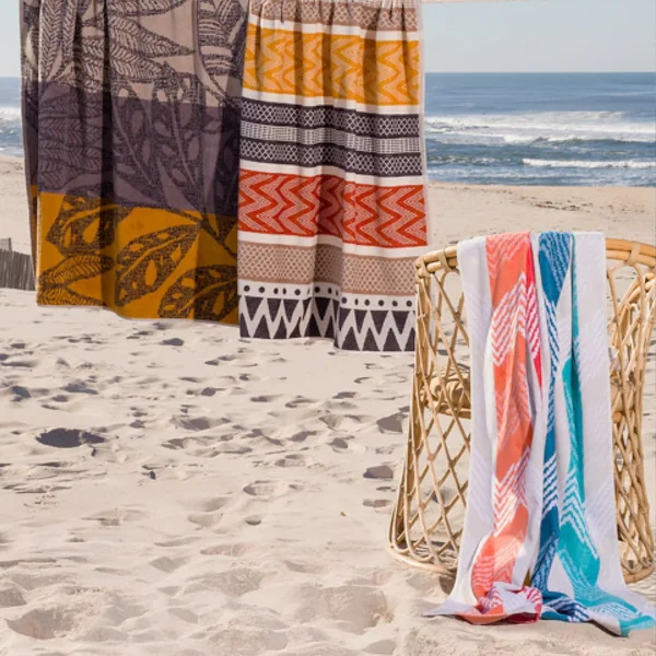 Drap de plage coton velours 100x180 cm collection MANAO multicolore