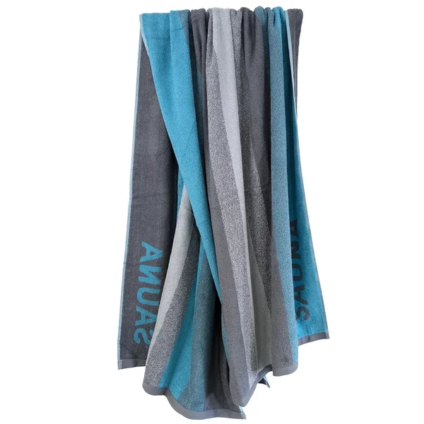 Drap de sauna 85x200 cm pur coton collection SAUNA à rayures bleu