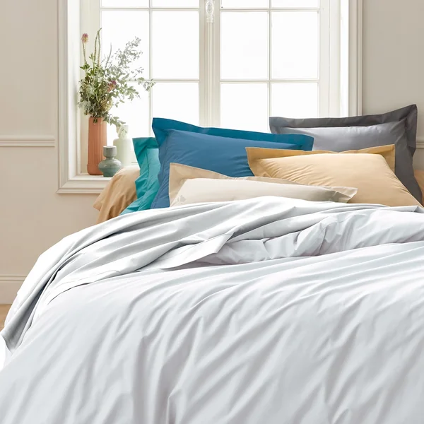 Drap housse 140x190 cm bonnet 40 cm percale de coton PASSION PERCALE Blanc