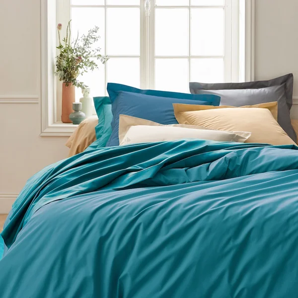 Drap housse 140x200 cm bonnet 30 cm percale de coton PASSION PERCALE vert Emeraude