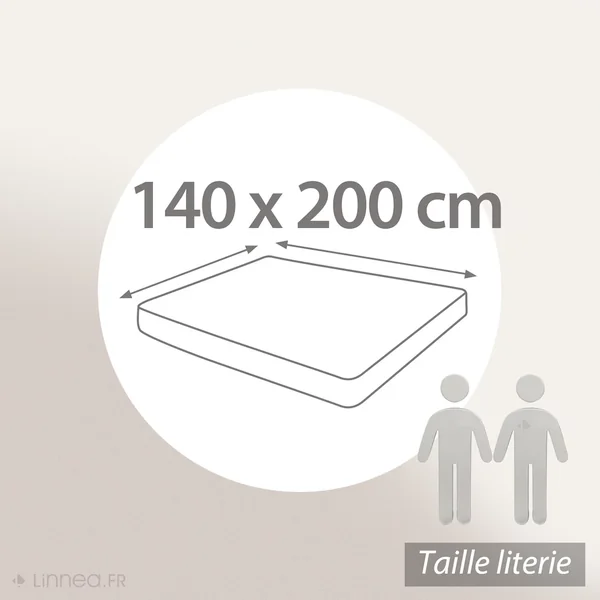 Drap housse 140x200 cm bonnet 40 cm percale de coton PASSION PERCALE Jaune Ambre